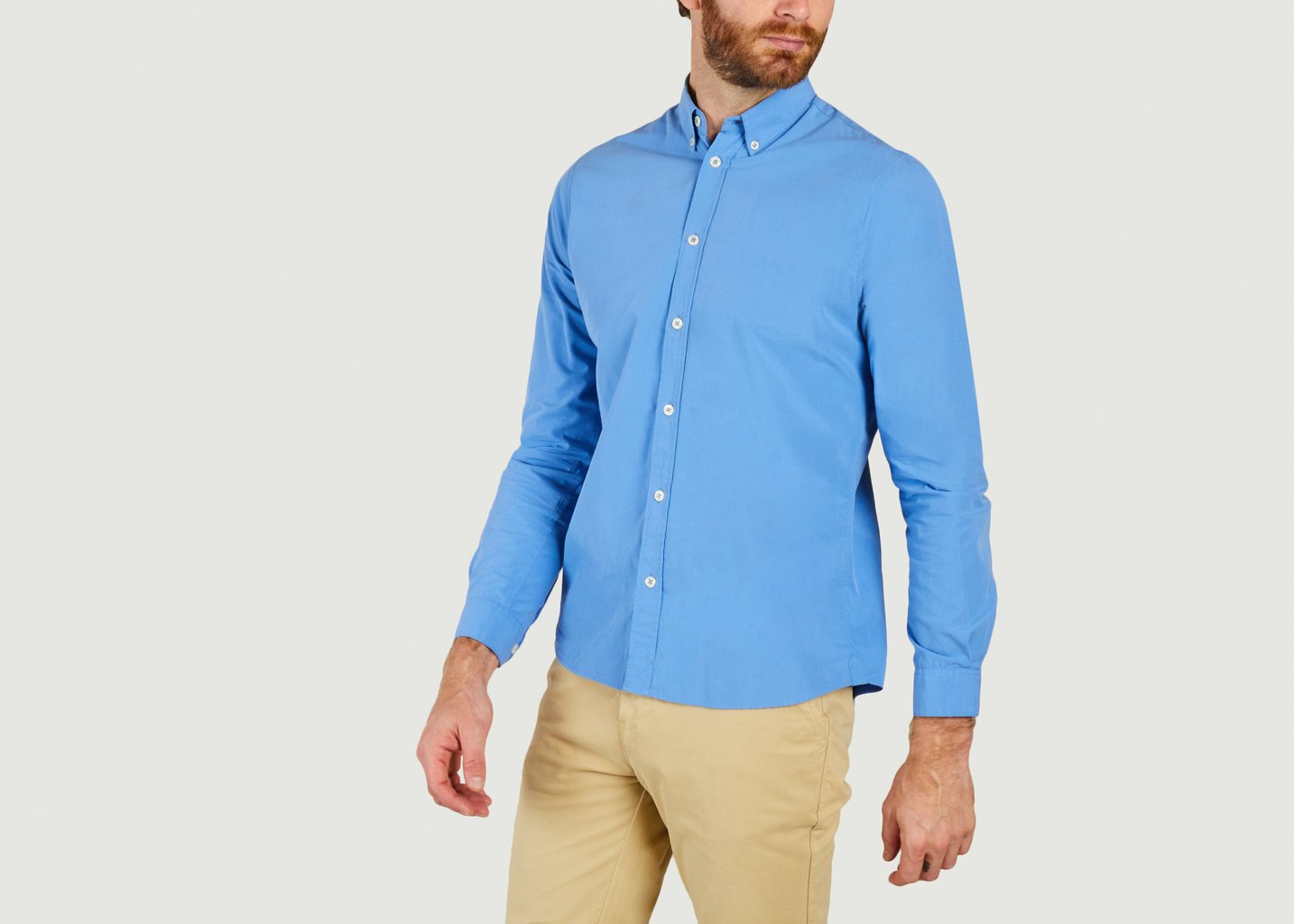 L'exception Chemise En Popeline Bleu Cuisse De Grenouille