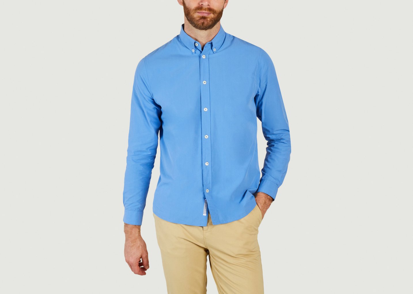 l'exception Chemise En Popeline Bleu Cuisse de Grenouille