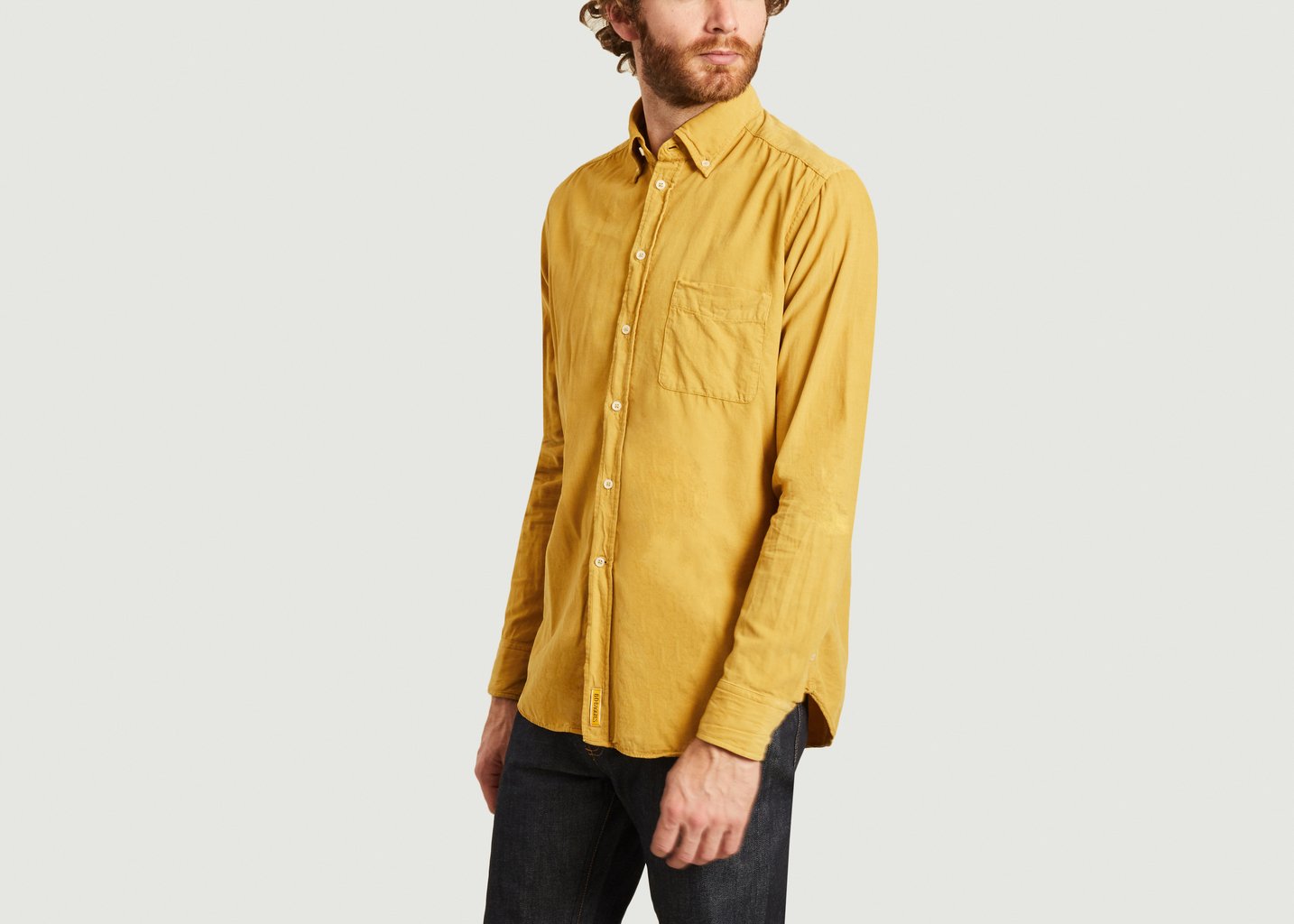 L'exception Chemise En Velours Côtelé Moutarde B.D Baggies