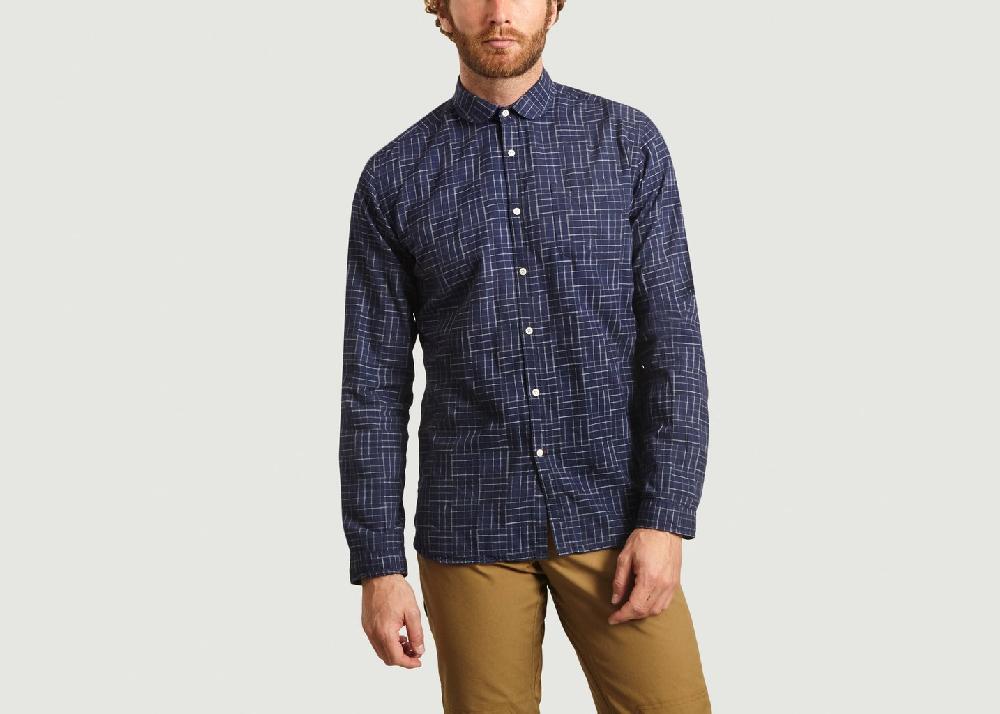 l'exception Chemise Eton Collar Indigo Oliver Spencer