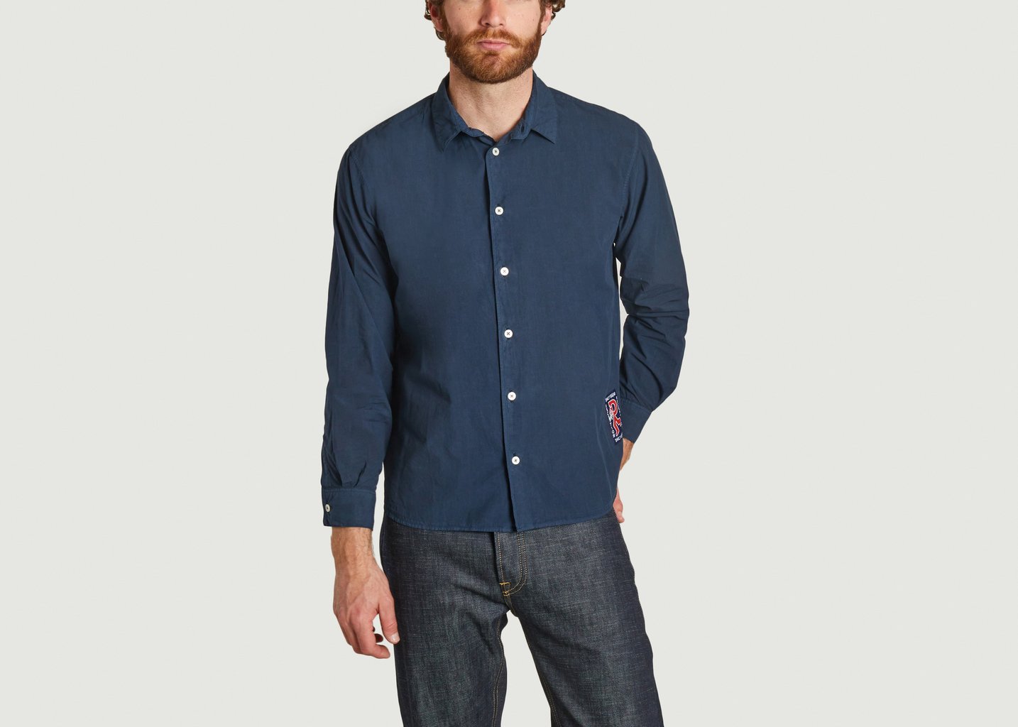 l'exception Chemise Financial Bleu Marine Reception Clothing
