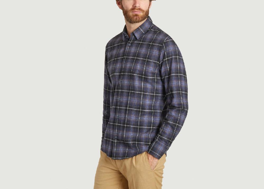 L'exception Chemise Flanelle Bleu Marine JagVi Rive Gauche