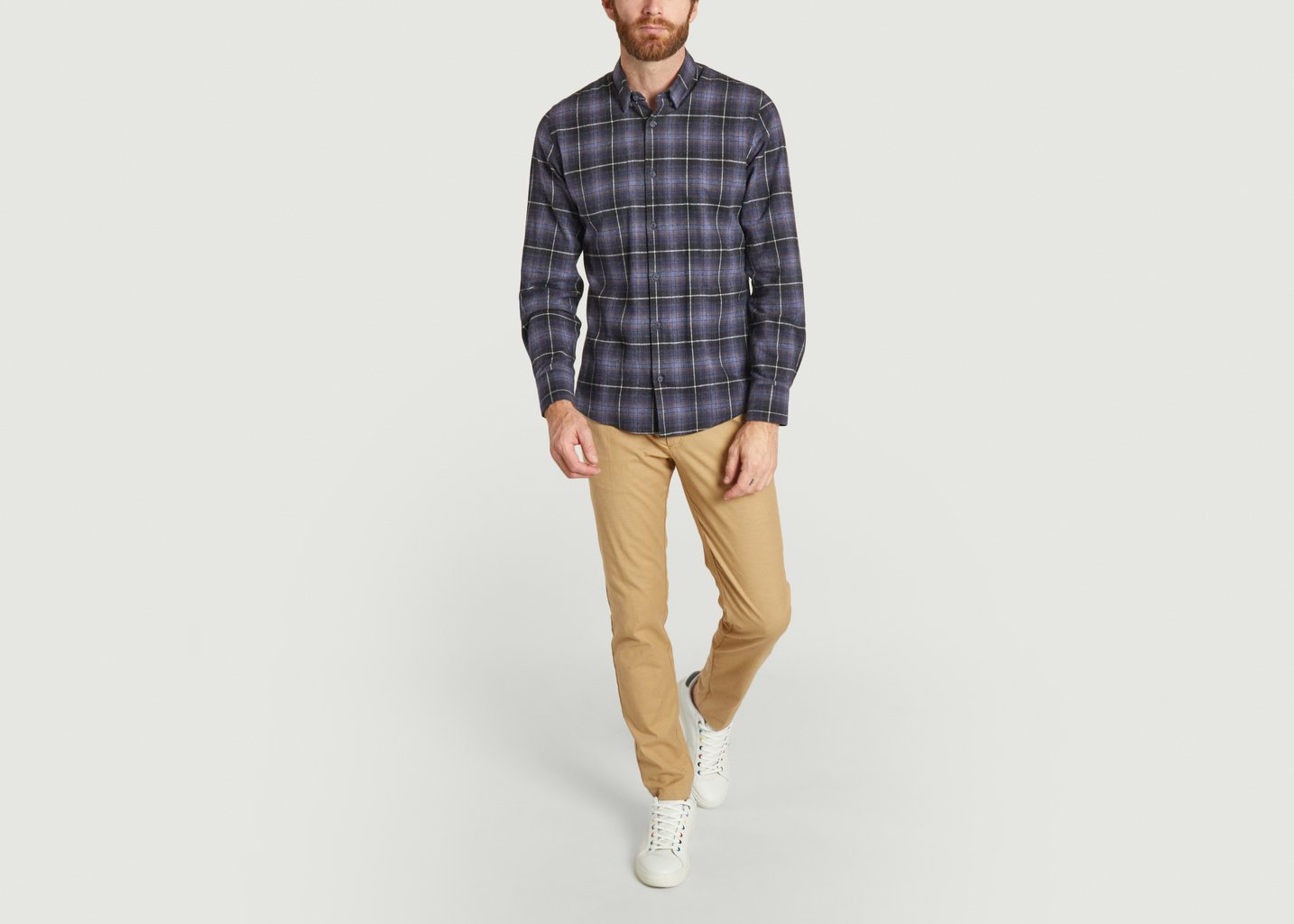 L'exception Chemise Flanelle Bleu Marine JagVi Rive Gauche