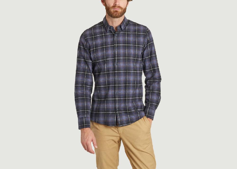 l'exception Chemise Flanelle Bleu Marine JagVi Rive Gauche