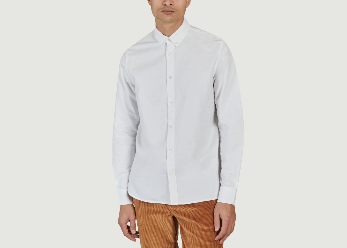 L'exception Chemise Harald Oxford Regular Fit Blanc Knowledge Cotton Apparel