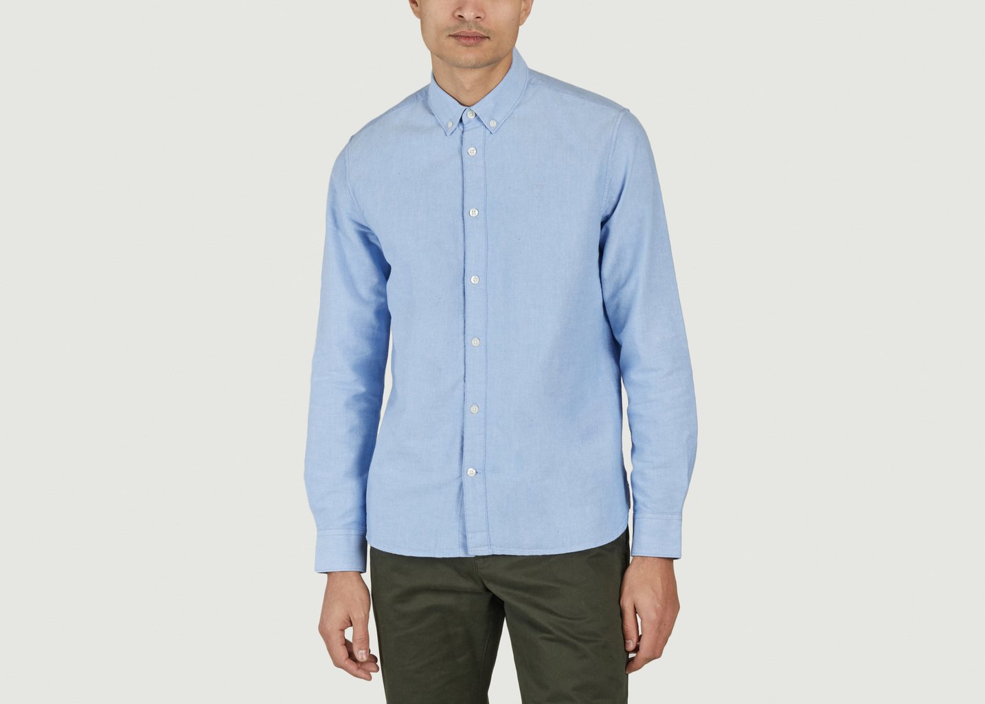 L'exception Chemise Harald Oxford Regular Fit Bleu Clair Knowledge Cotton Apparel