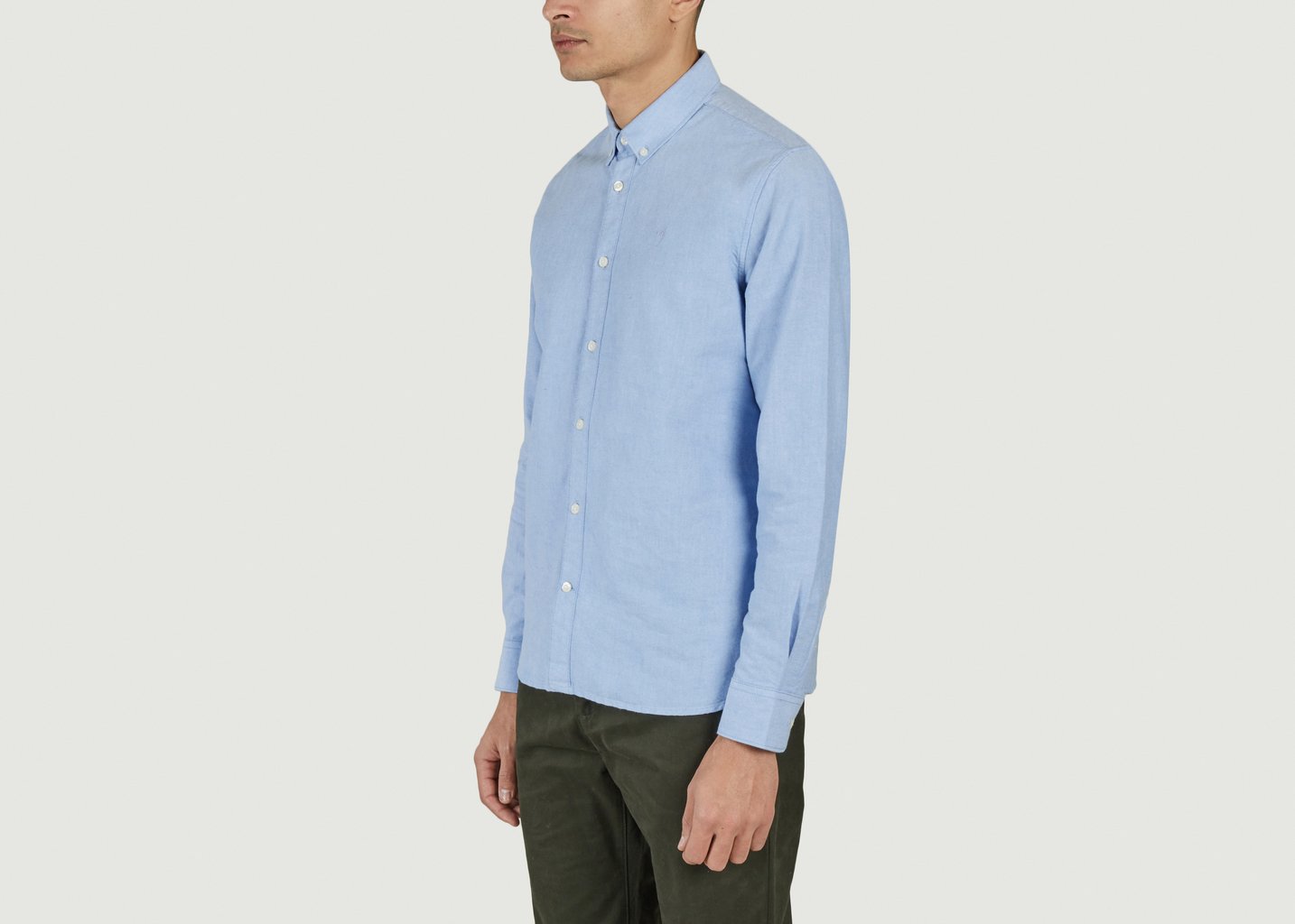 L'exception Chemise Harald Oxford Regular Fit Bleu Clair Knowledge Cotton Apparel