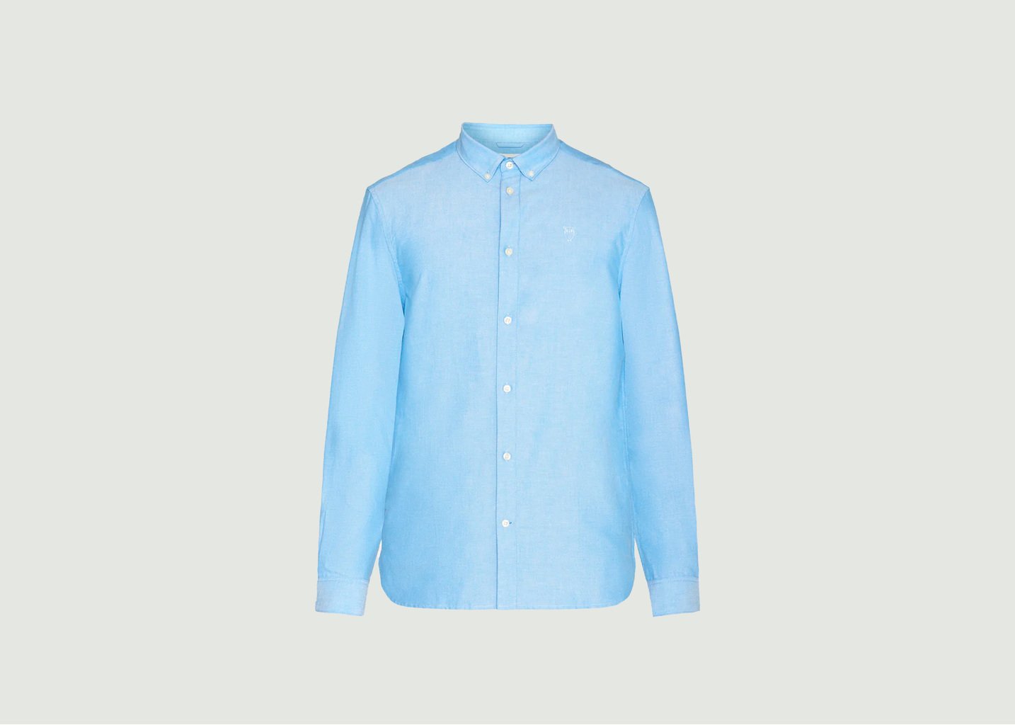 l'exception Chemise Harald Oxford Regular Fit Bleu Clair Knowledge Cotton Apparel