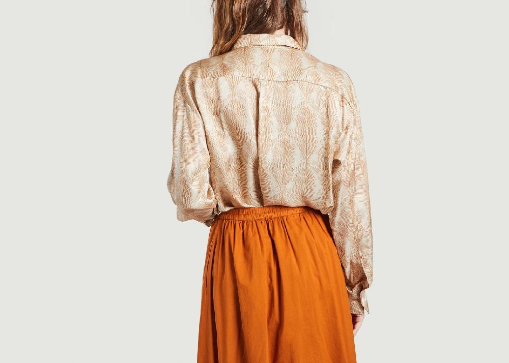 L'exception Chemise Imprimé Feuilles Charlot Caramel Hartford