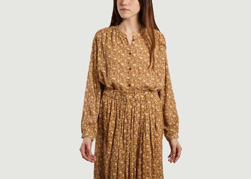 l'exception Chemise imprimé fleuri Eddie Chocolat Swildens