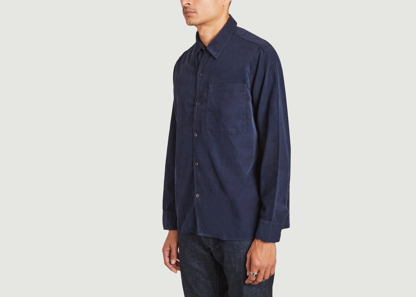 L'exception Chemise Julio 5082 En Coton Bleu Marine No Nationality 07
