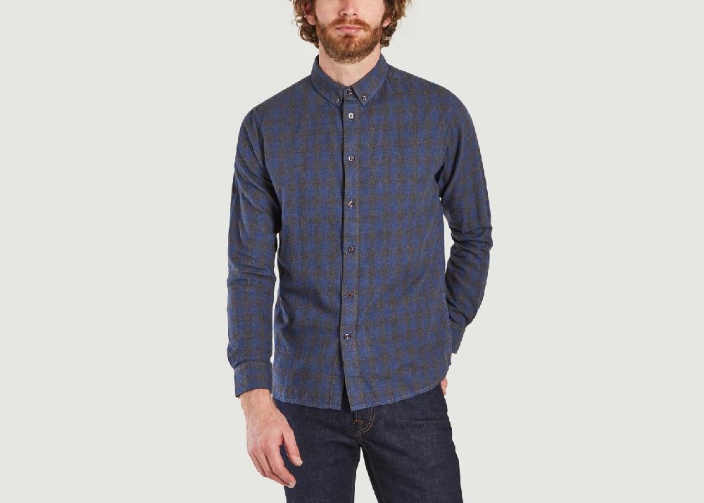 l'exception Chemise Larch en coton certifié GOTS Gris Knowledge Cotton Apparel