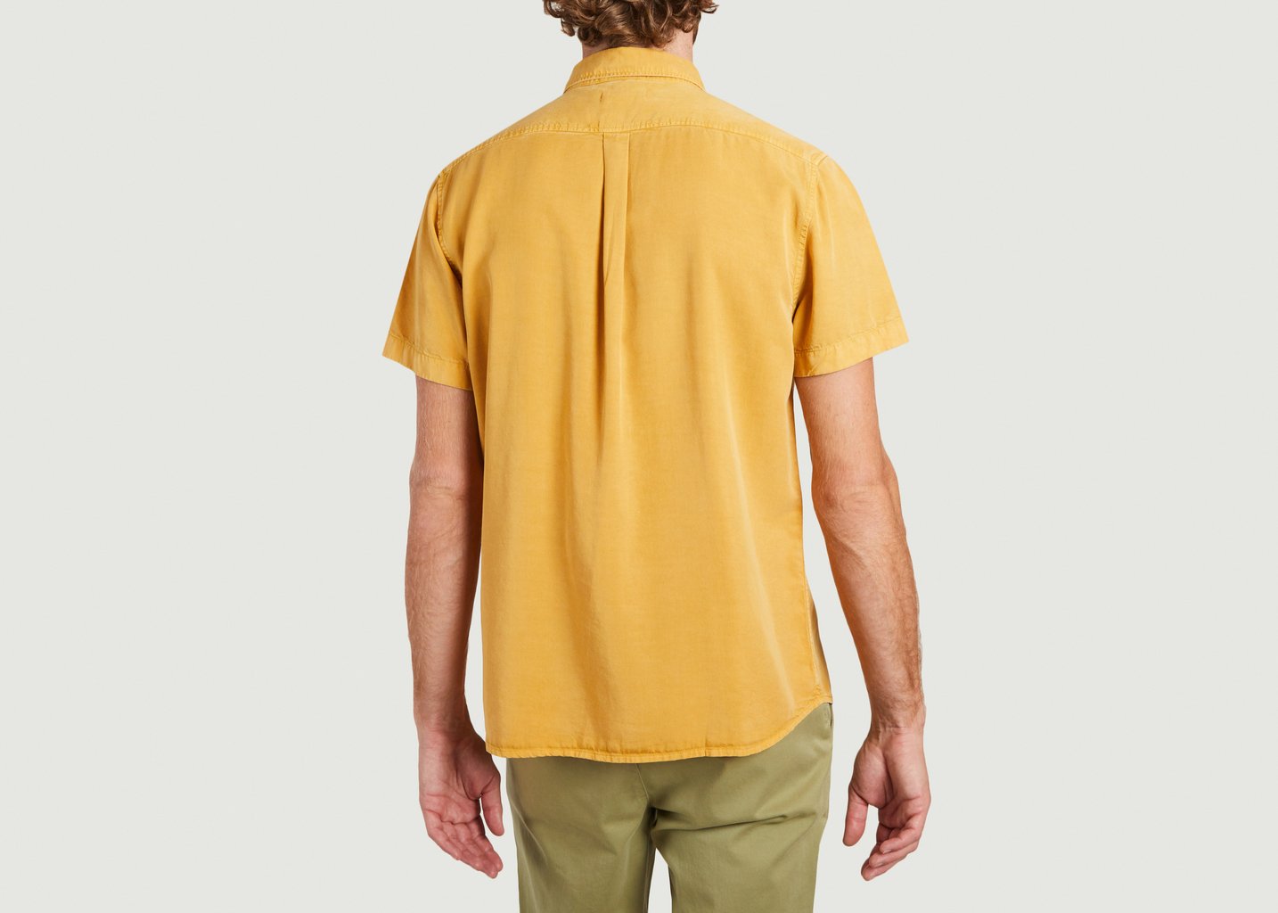 L'exception Chemise Larch En Tencel Jaune Knowledge Cotton Apparel