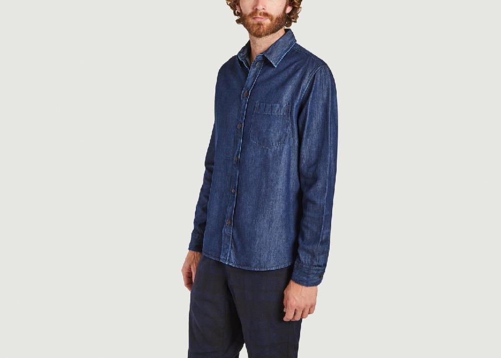L'exception Chemise Leven En Lyocell Indigo Indigo Wax London