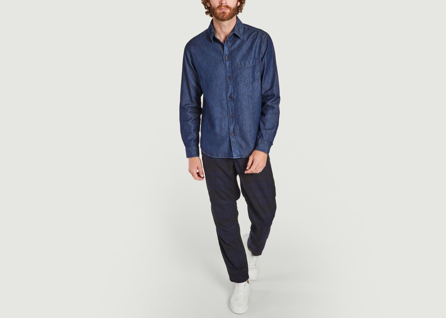 L'exception Chemise Leven En Lyocell Indigo Indigo Wax London