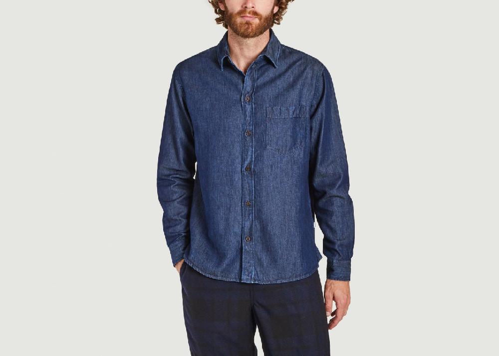 l'exception Chemise Leven en lyocell indigo Indigo Wax London