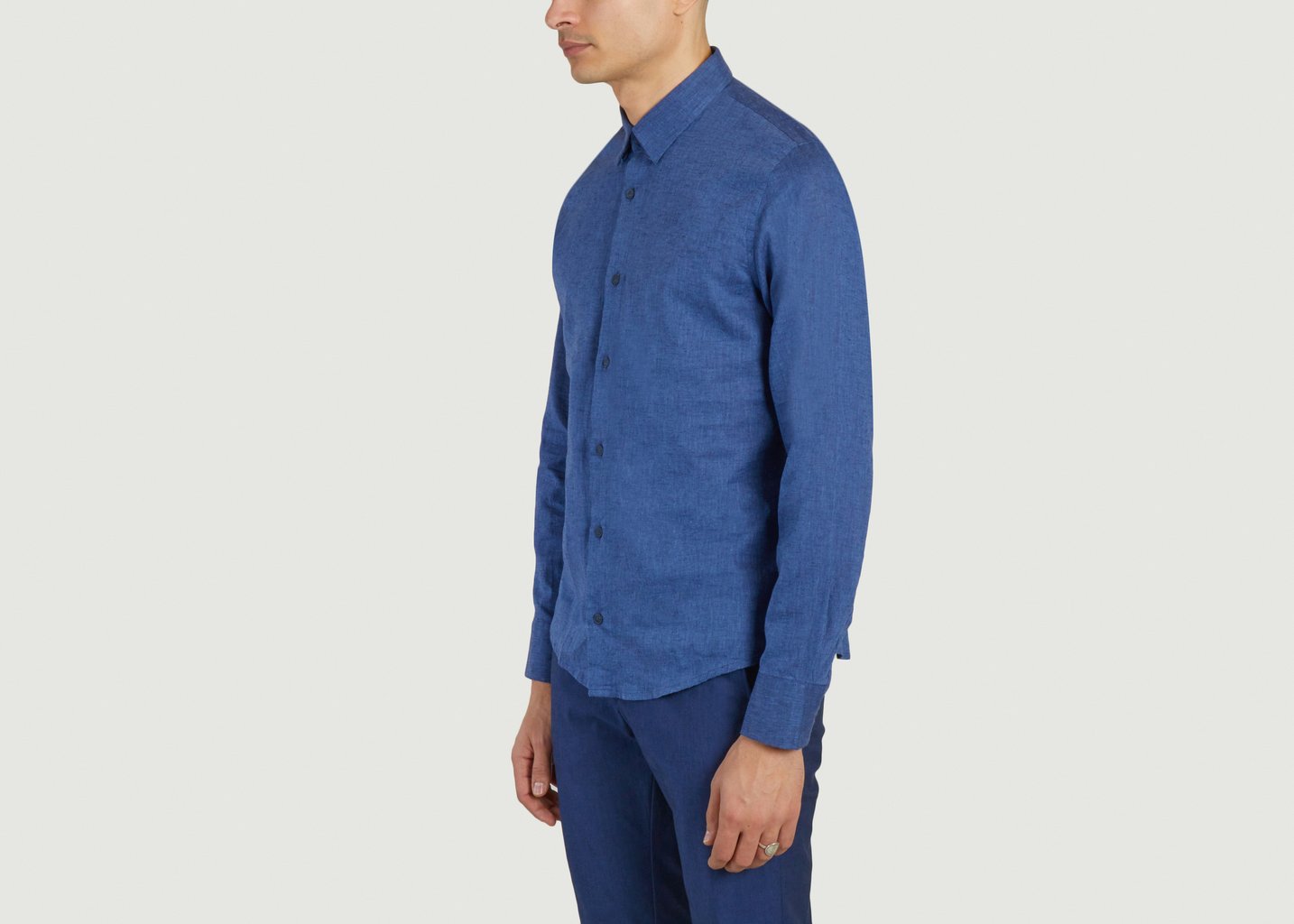 L'exception Chemise Lin Bleu Marine JagVi Rive Gauche