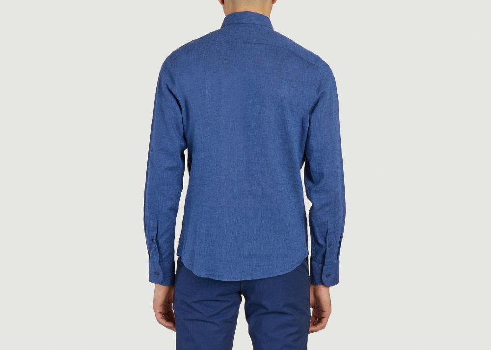 L'exception Chemise Lin Bleu Marine JagVi Rive Gauche