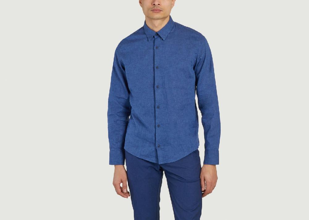 l'exception Chemise lin Bleu Marine JagVi Rive Gauche