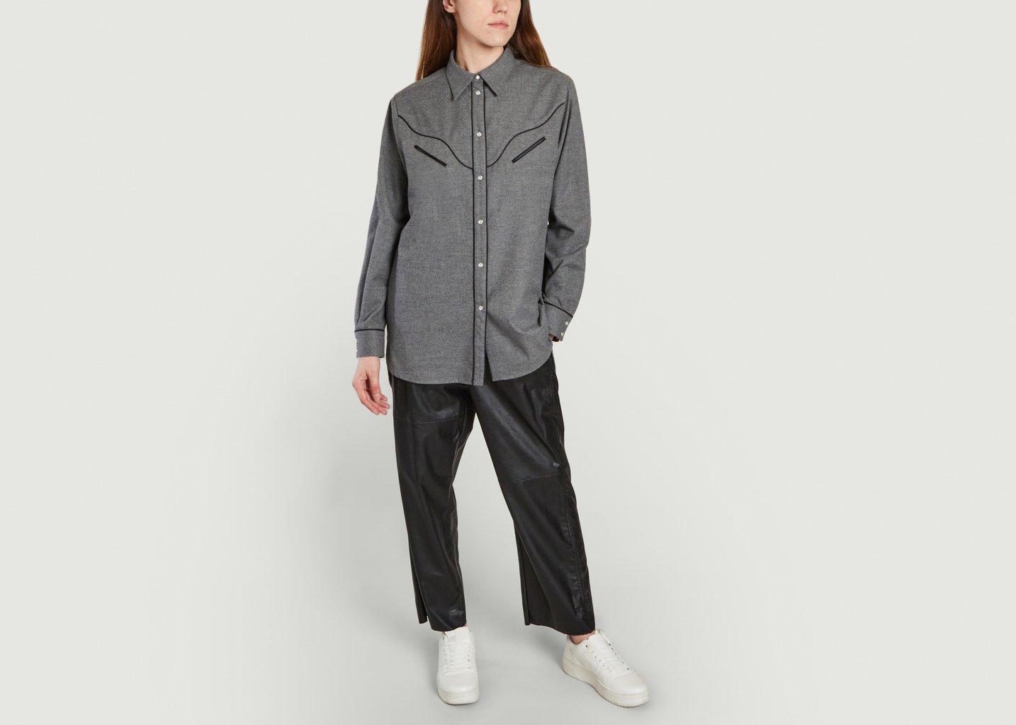 L'exception Chemise Longue Grise Gris MM6 Maison Margiela