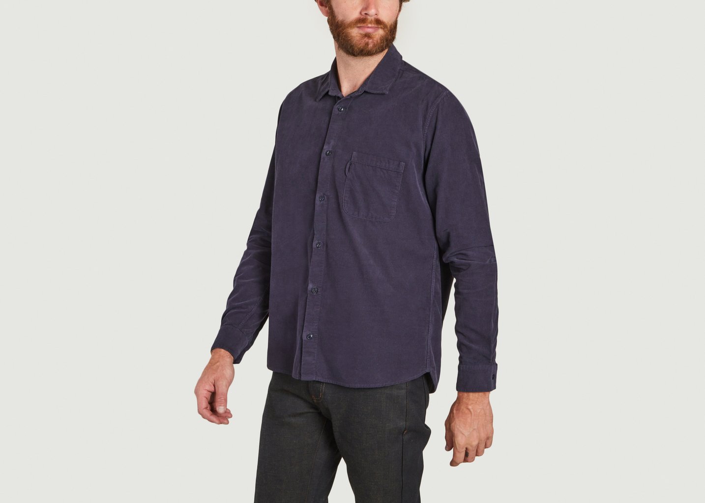 L'exception Chemise Manche Longue Curtis Bleu Marine YMC
