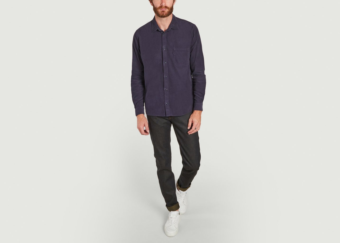 L'exception Chemise Manche Longue Curtis Bleu Marine YMC