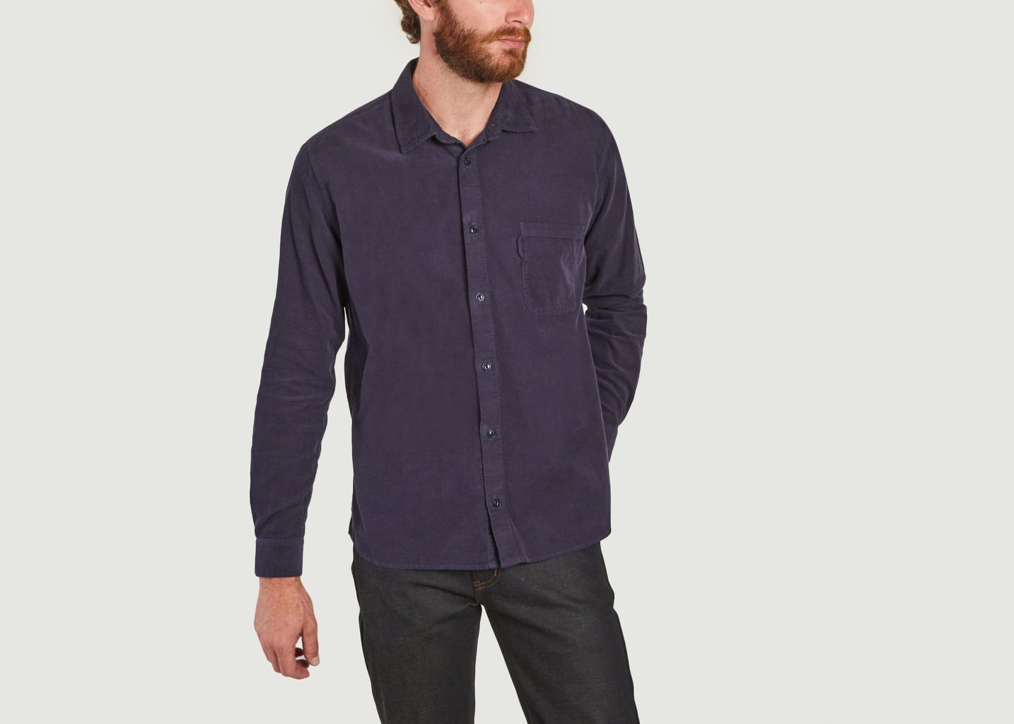 l'exception Chemise manche longue Curtis Bleu Marine YMC