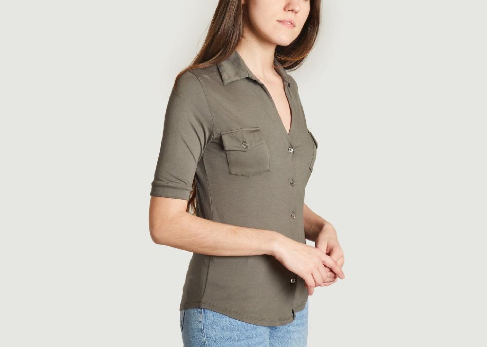 L'exception Chemise Manches 3/4 Khaki Majestic Filatures