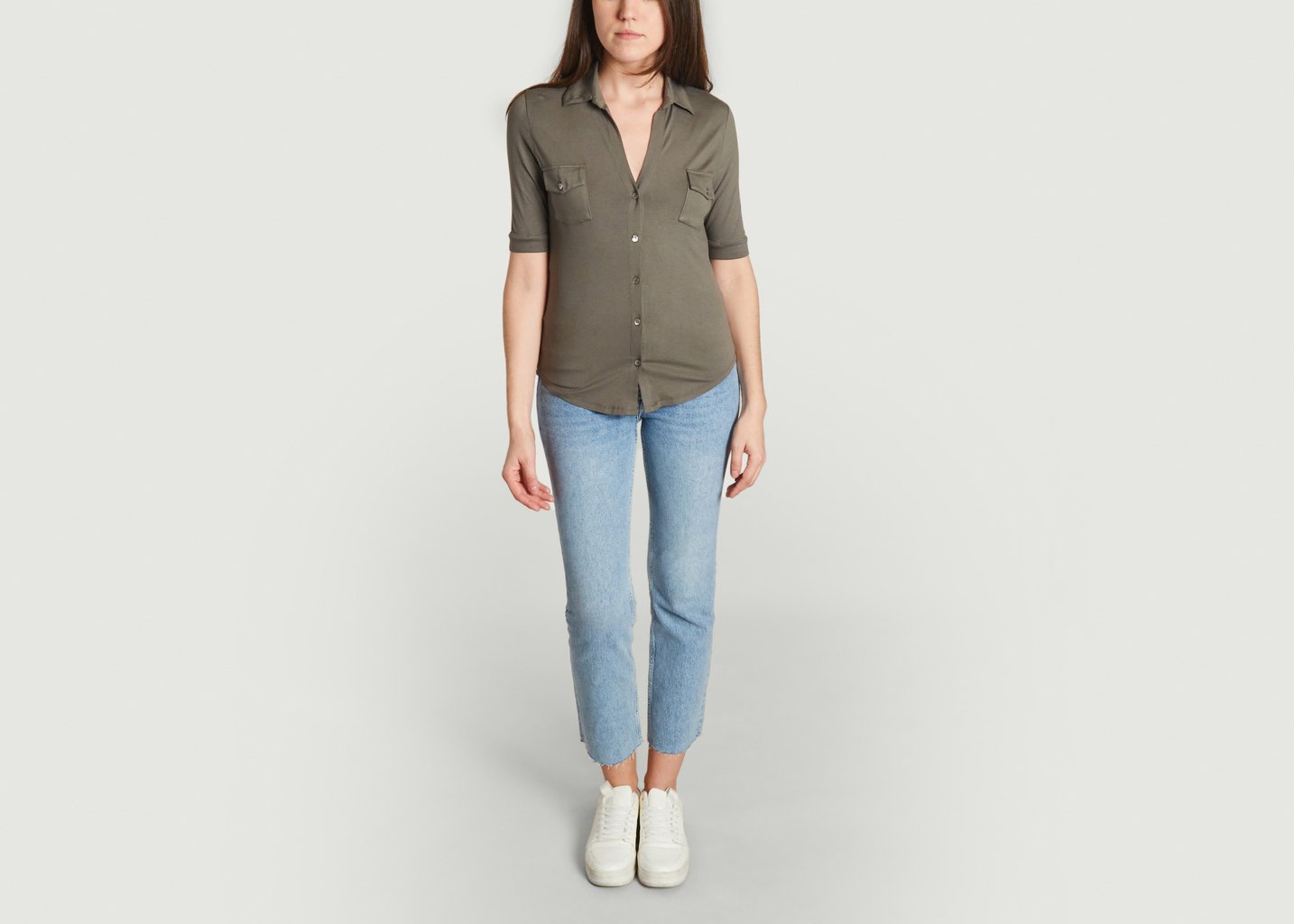 L'exception Chemise Manches 3/4 Khaki Majestic Filatures