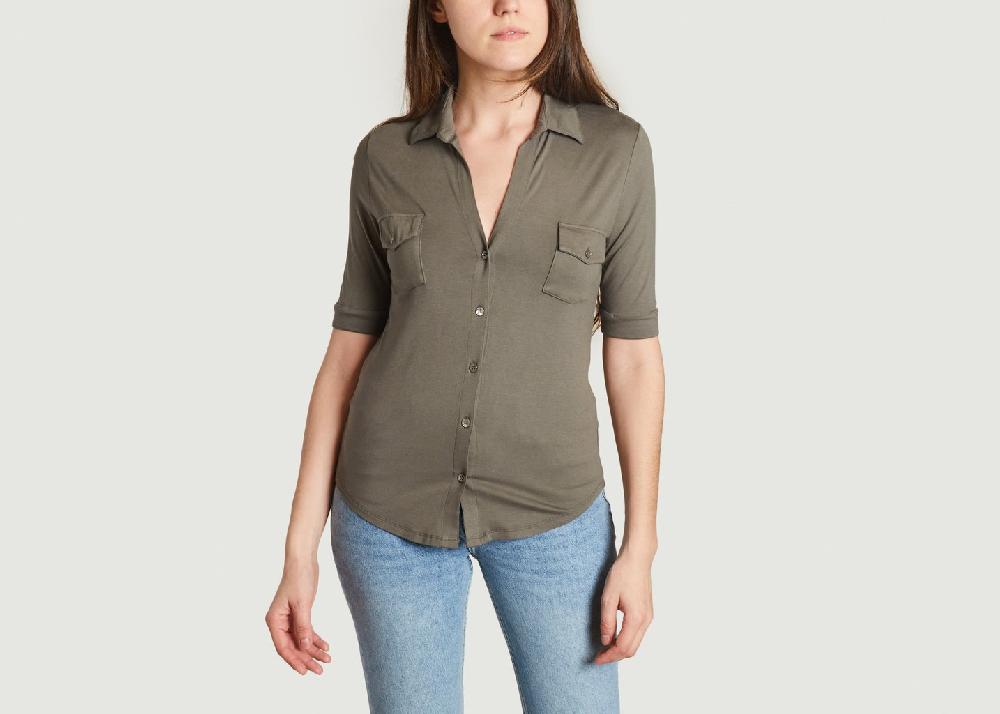 l'exception Chemise manches 3/4 Khaki Majestic Filatures