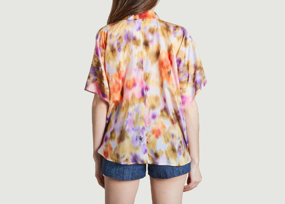 L'exception Chemise Manches Courtes Boxy En Soie Brooklyn Multicolore Momoni