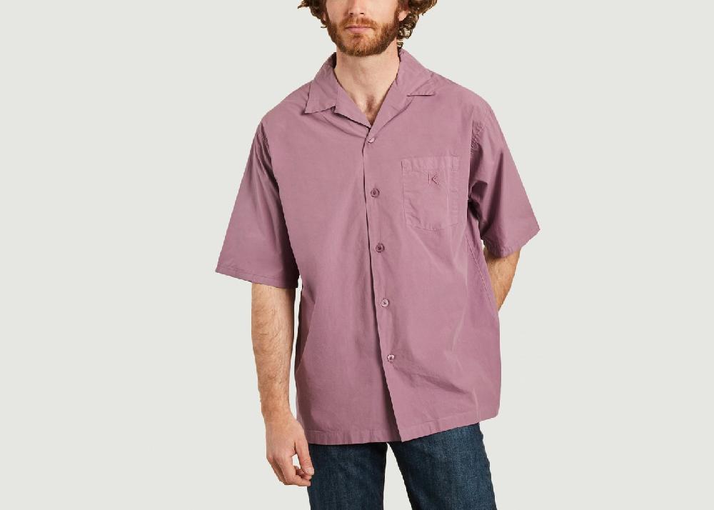 l'exception Chemise manches courtes casual avec poche siglée Violet Kenzo