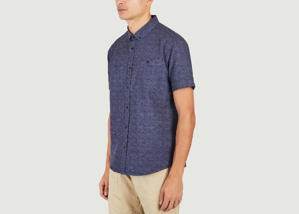 L'exception Chemise Manches Courtes En Coton Eztitxu Bleu Marine Bask In The Sun