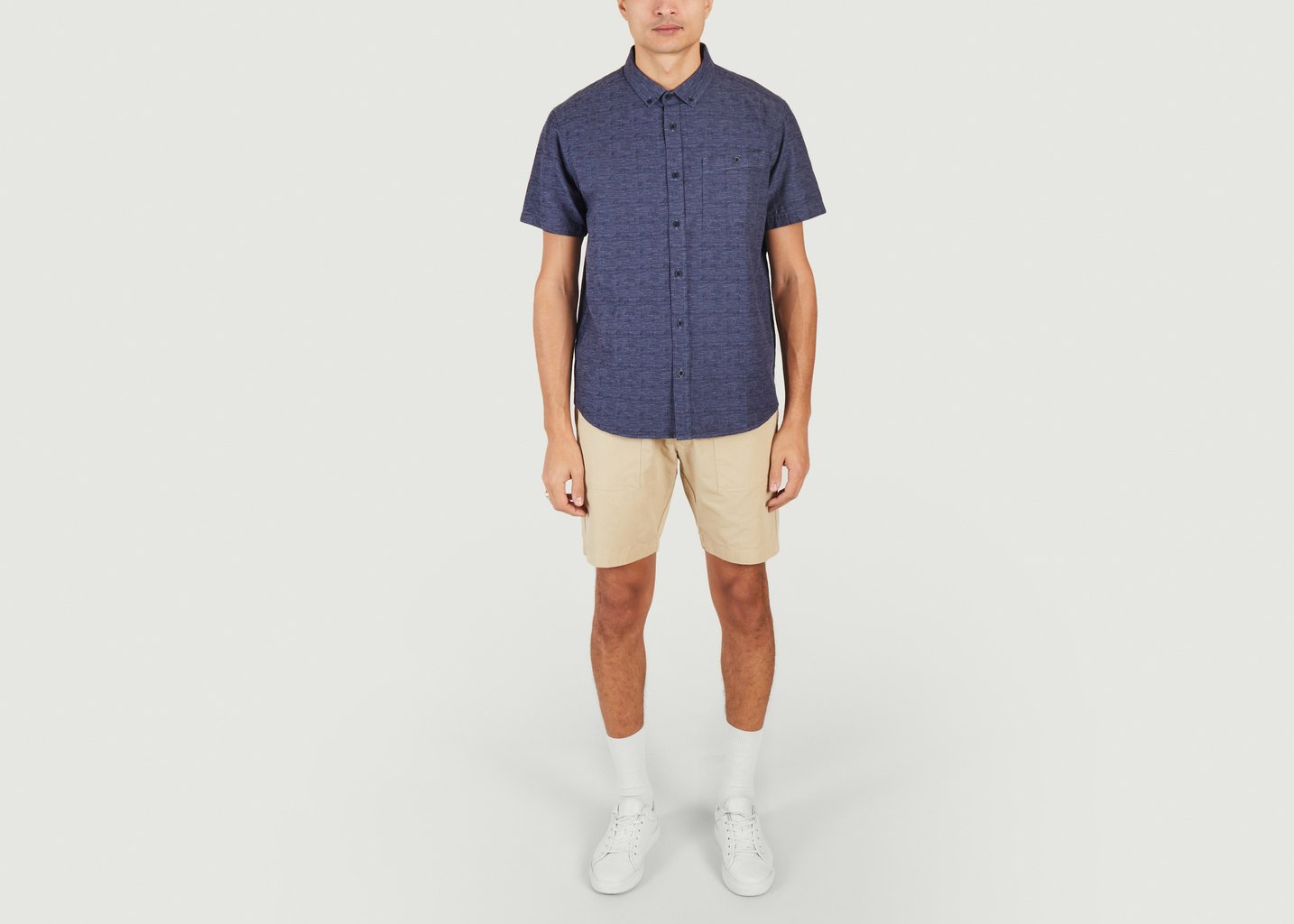 L'exception Chemise Manches Courtes En Coton Eztitxu Bleu Marine Bask In The Sun