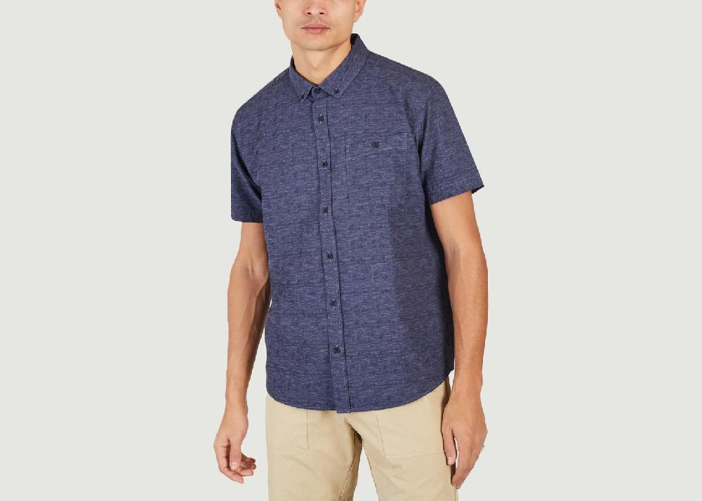 l'exception Chemise manches courtes en coton Eztitxu Bleu Marine Bask in the Sun