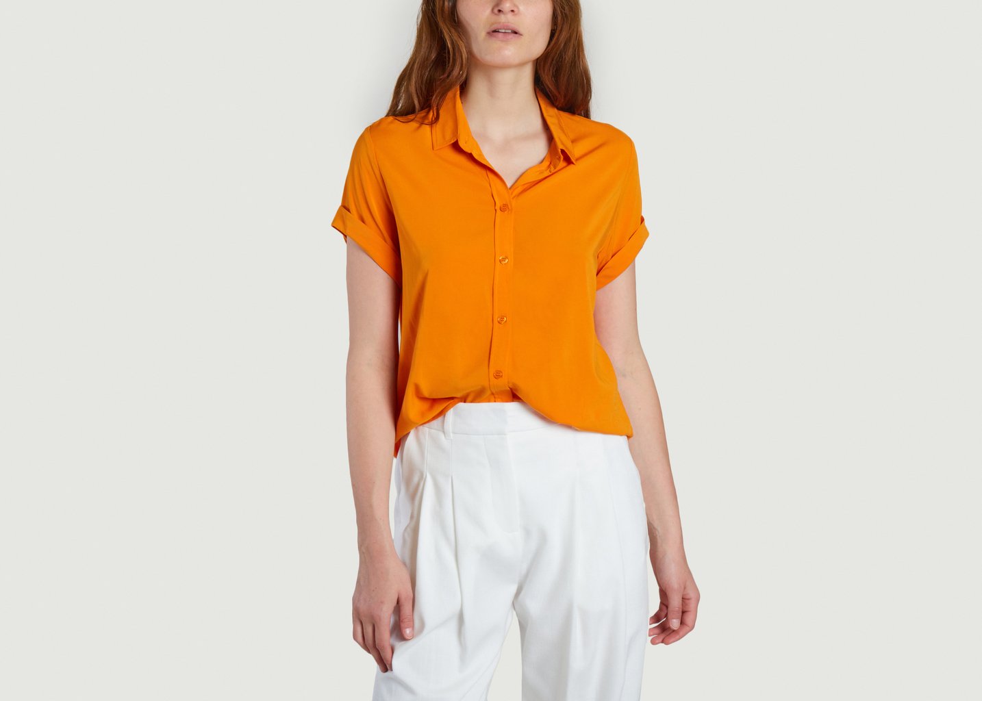 L'exception Chemise Manches Courtes Majan Orange Samsoe & Samsoe