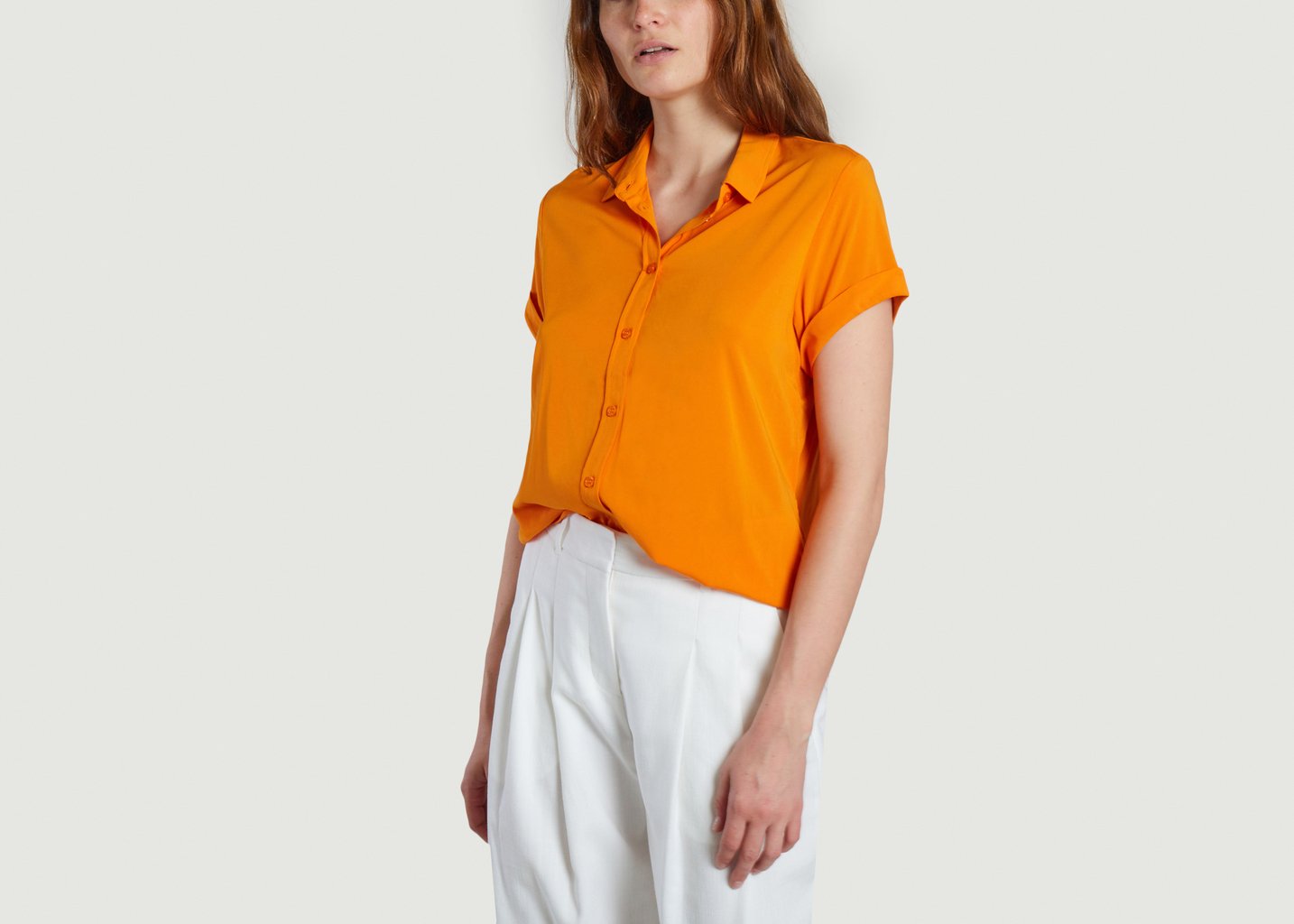 L'exception Chemise Manches Courtes Majan Orange Samsoe & Samsoe