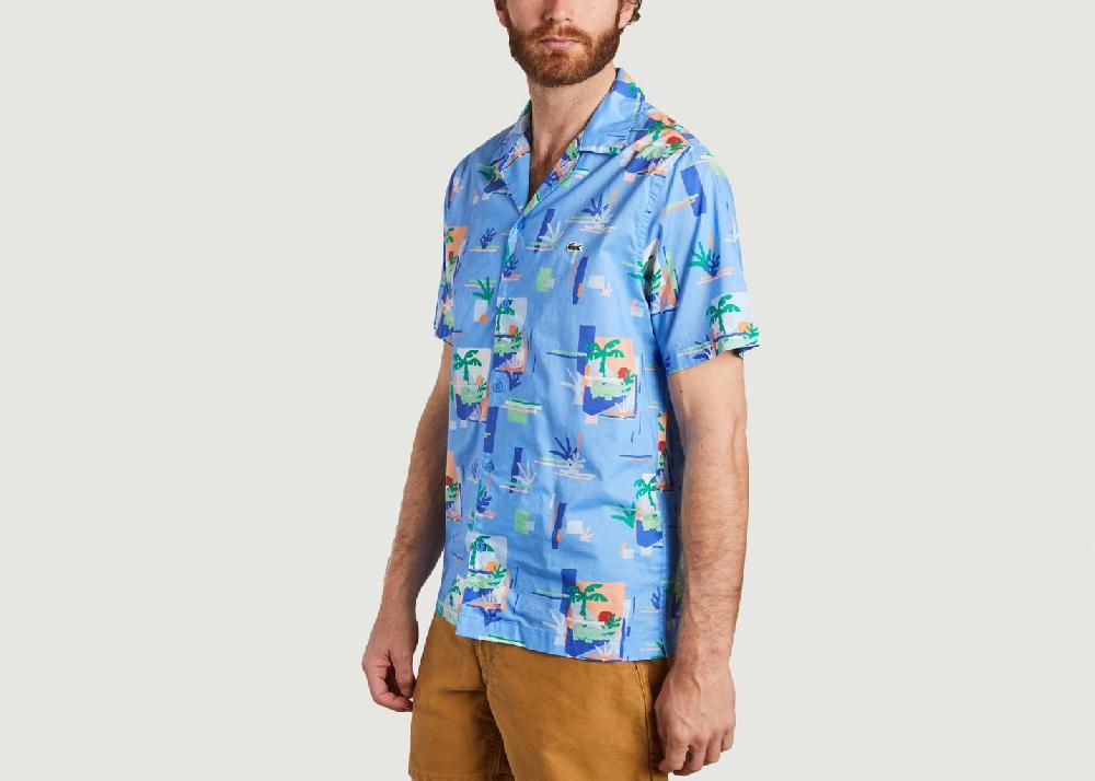 L'exception Chemise Manches Courtes Motif Fantaisie Bleu Lacoste