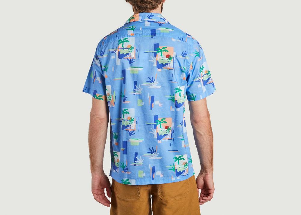 L'exception Chemise Manches Courtes Motif Fantaisie Bleu Lacoste