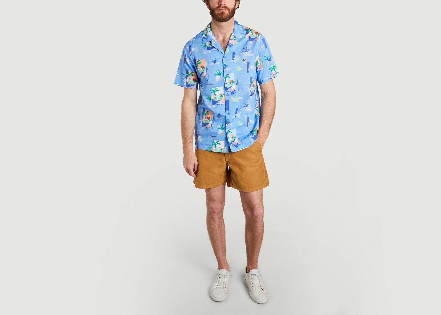 L'exception Chemise Manches Courtes Motif Fantaisie Bleu Lacoste