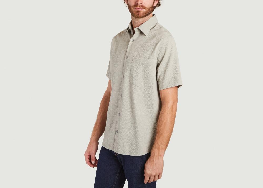 L'exception Chemise Manches Courtes Seersucker Errico Gris No Nationality 07