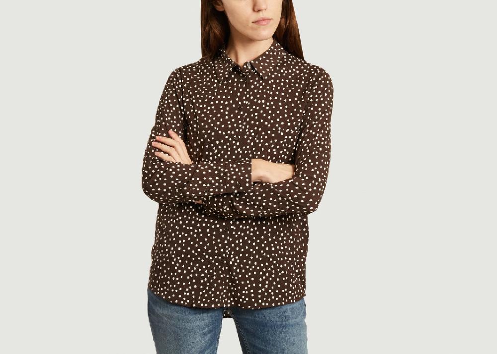 l'exception Chemise Milly pois Marron Samsoe & Samsoe
