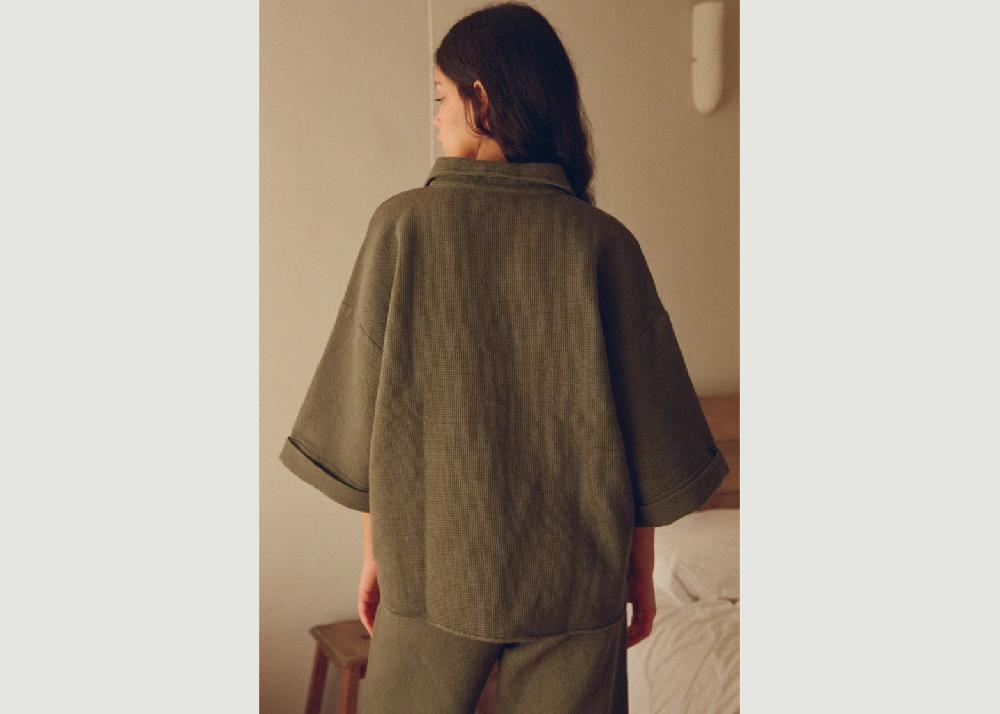 L'exception Chemise Mimosa Nid D'abeille Khaki Nénés Paris