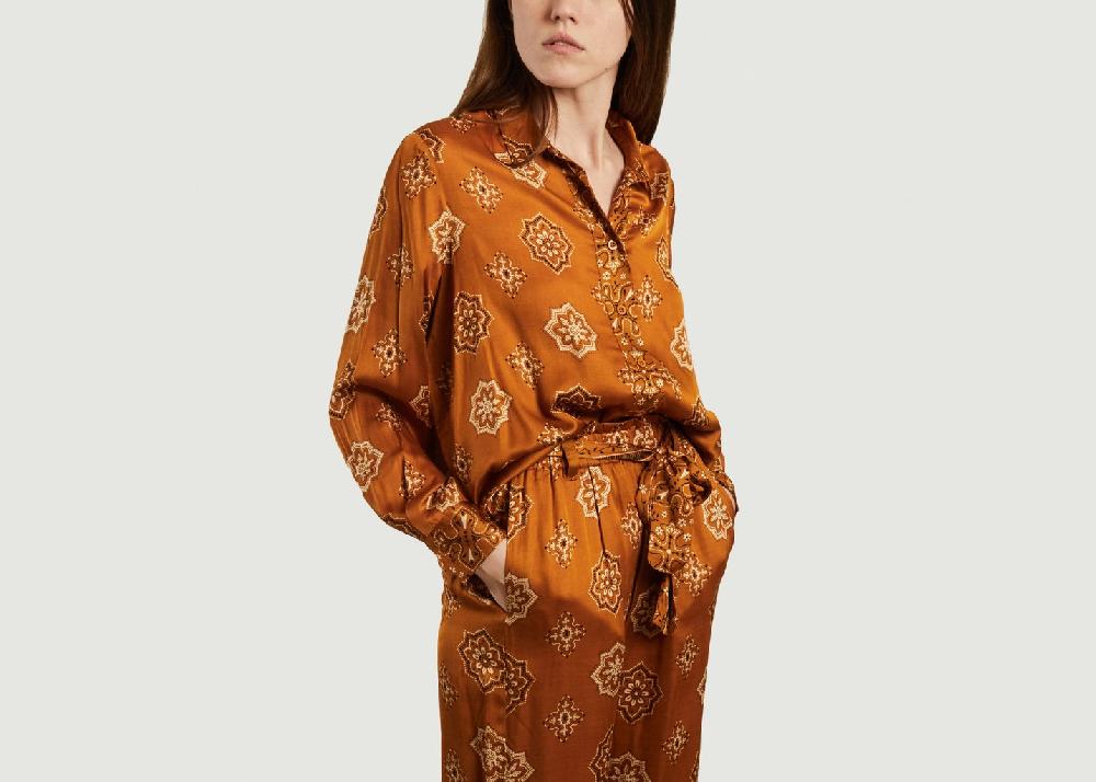 L'exception Chemise Motif Bandana Elif Camel Swildens