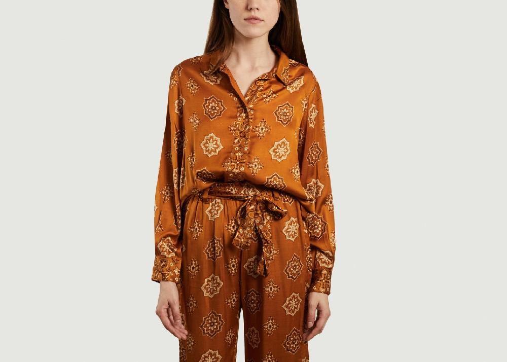 l'exception Chemise motif bandana Elif Camel Swildens