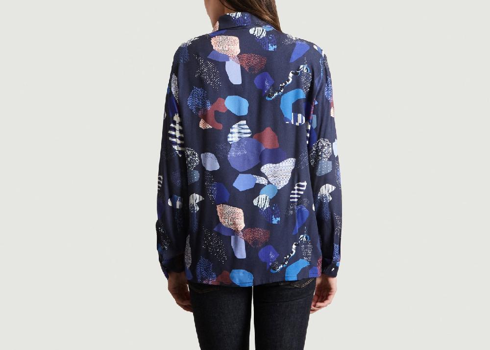 L'exception Chemise Motif Fantaisie Indigo Bleu Bleu Tango