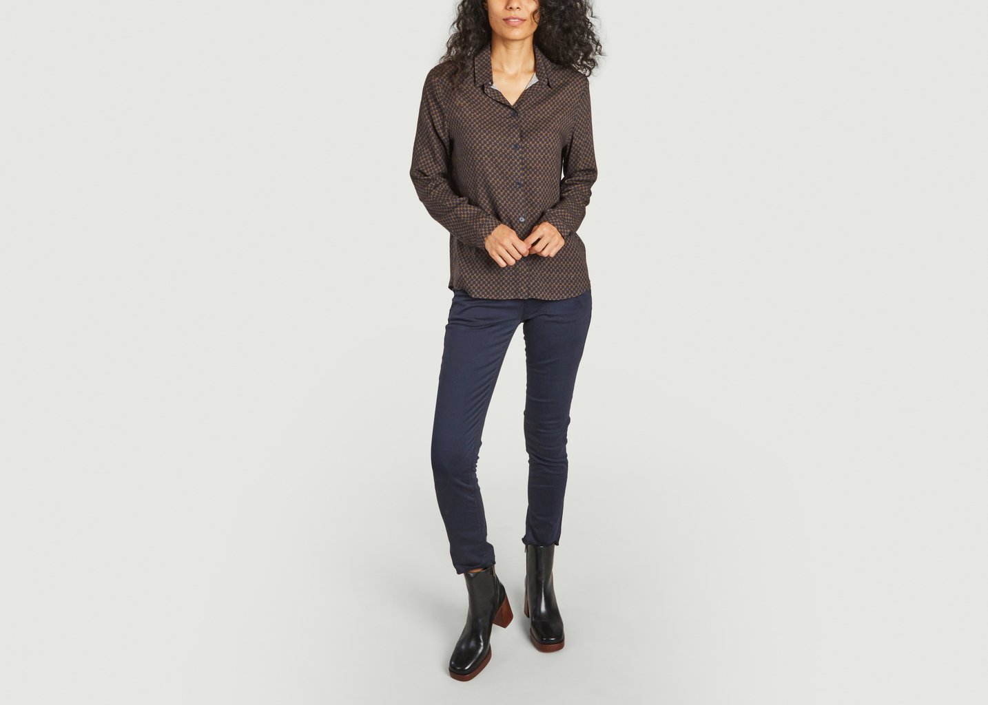 L'exception Chemise Motif Géométrique Chamomile Olive Thinking Mu