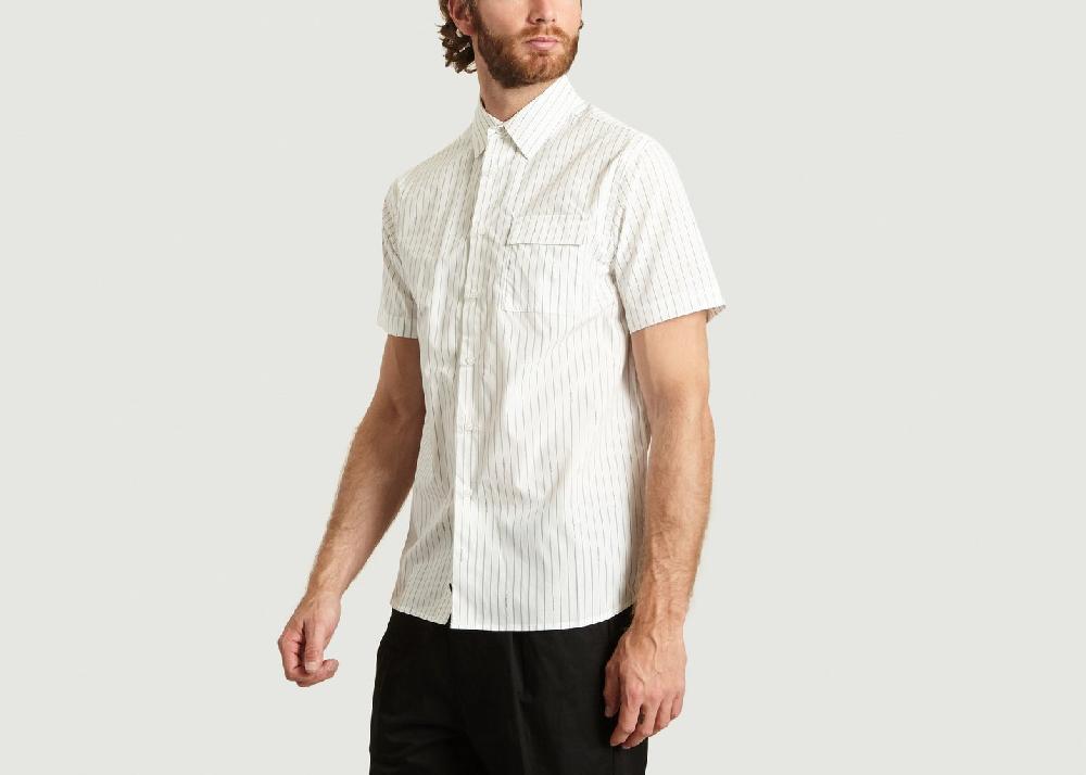L'exception Chemise Nico Logo Stripe S/S Blanc Saturdays NYC