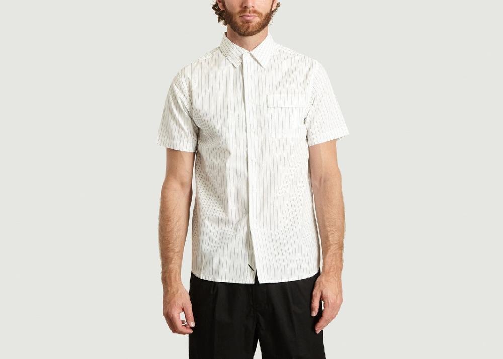 l'exception Chemise Nico Logo Stripe S/S Blanc Saturdays NYC