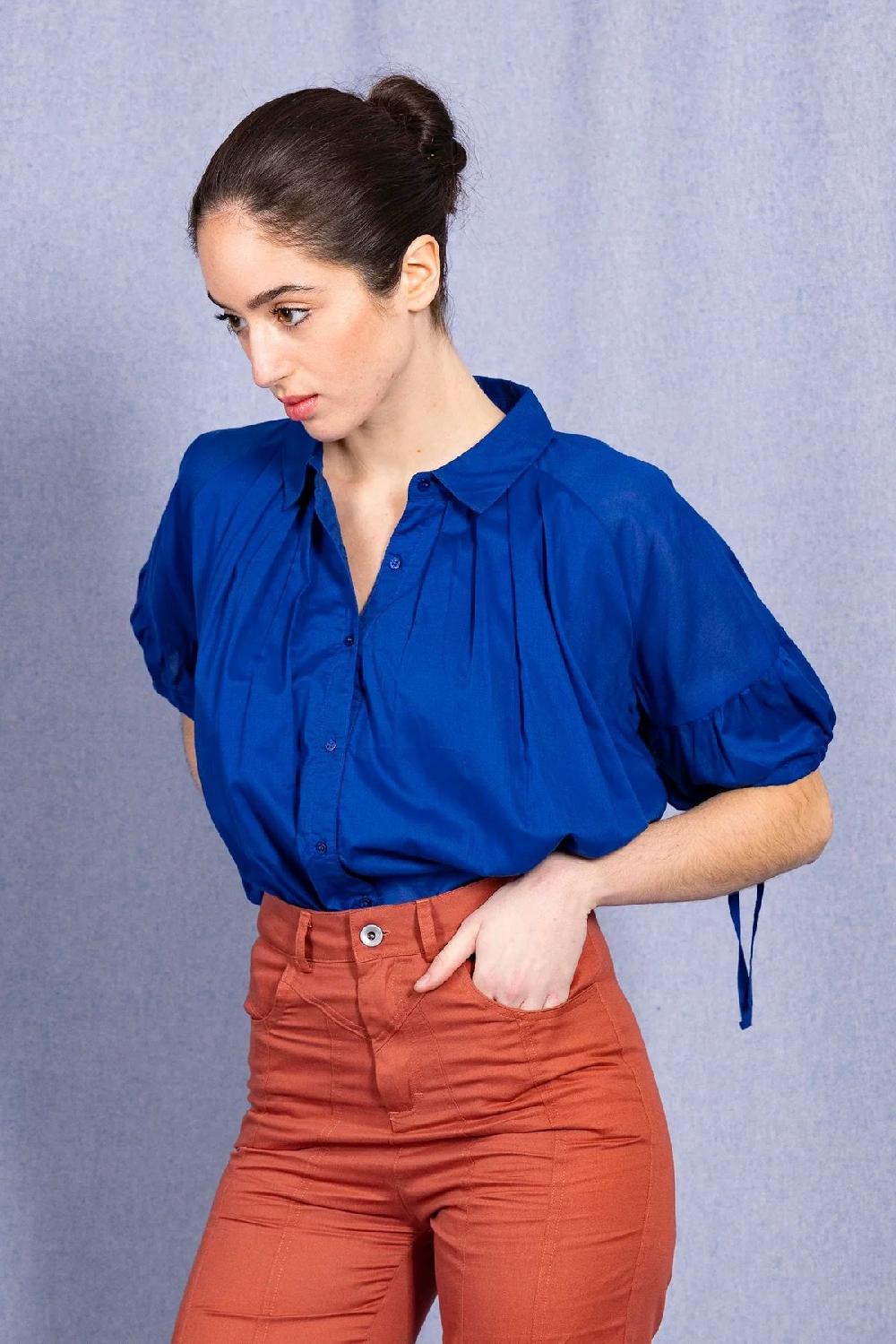 L'exception Chemise Nuria Bleu électrique Misericordia